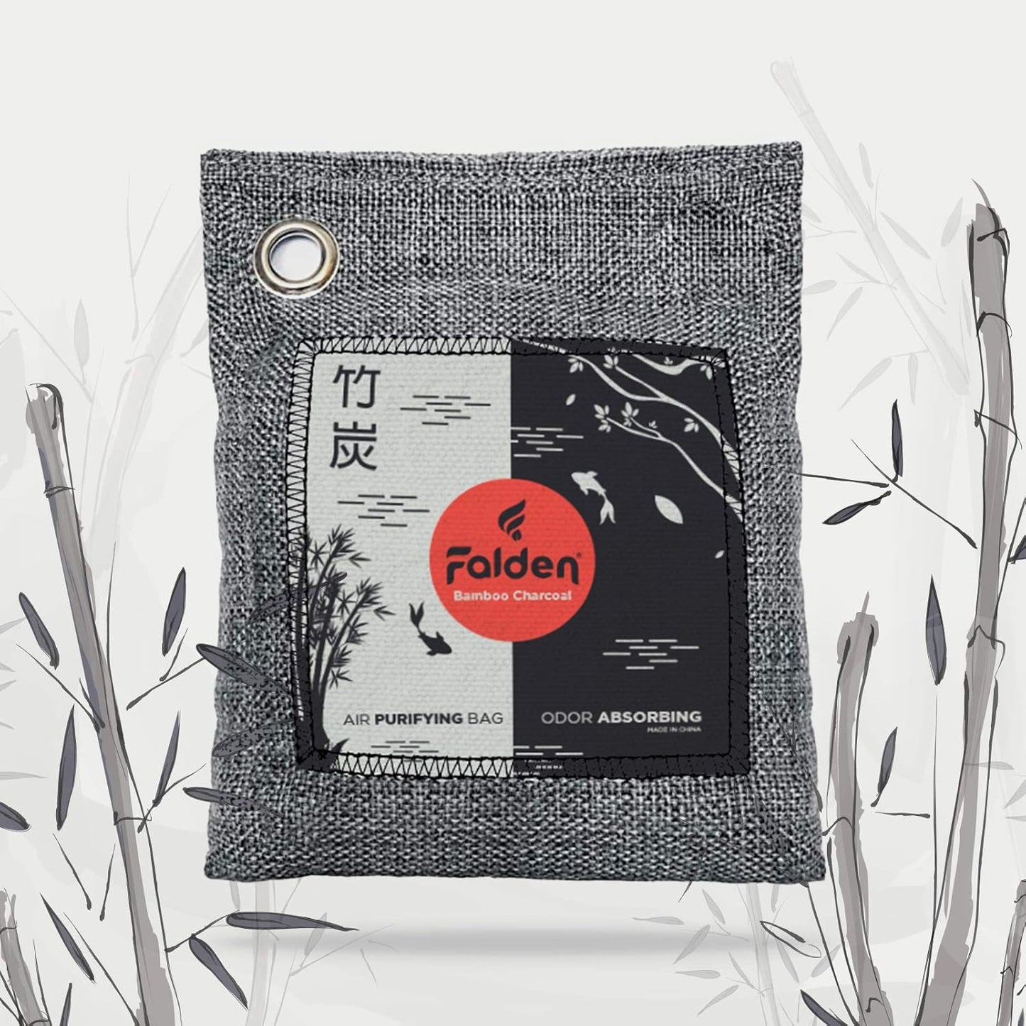 (5X 200G) Premium Bamboo Charcoal Air Purifying Bags | 2021 Japanese Zen Collection | Charcoal Bags Odor Absorber for Home and Car (Pet Friendly Purifier) | 100% Natural Bamboo